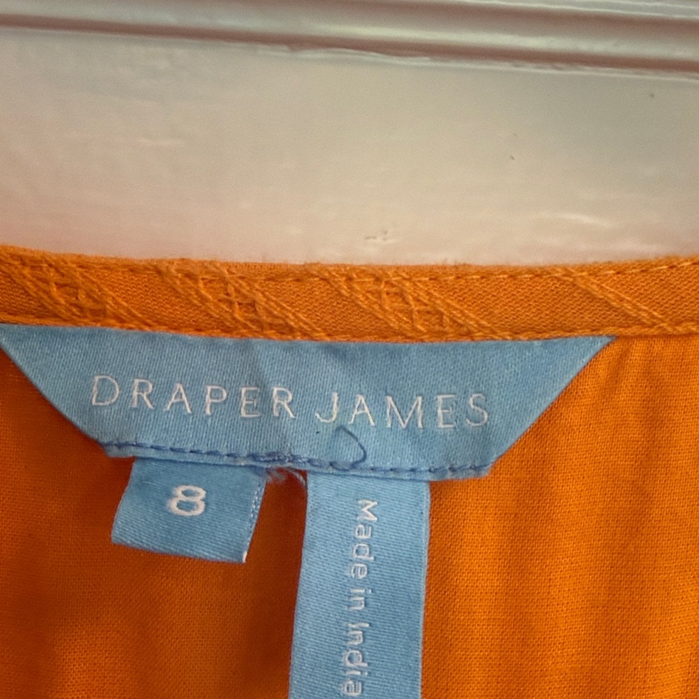 Draper James V-Neck Tiered Maxi Dress in Bright Orange - Picture 2 of 5